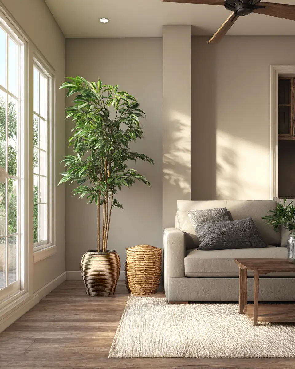 Beige Transitional Living Room Decor Ideas