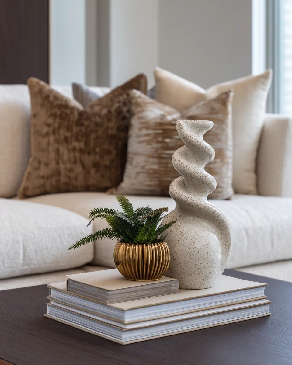 Beige Transitional Living Room Decor Ideas