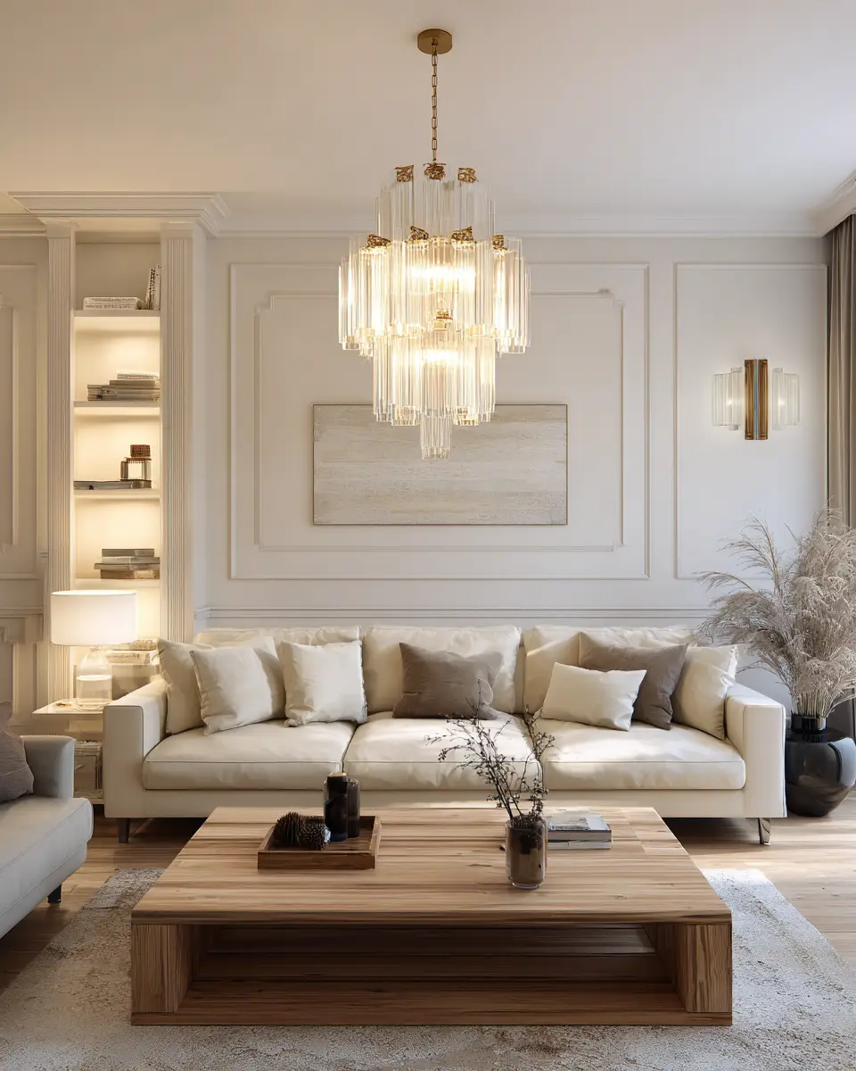 Beige Transitional Living Room Decor Ideas