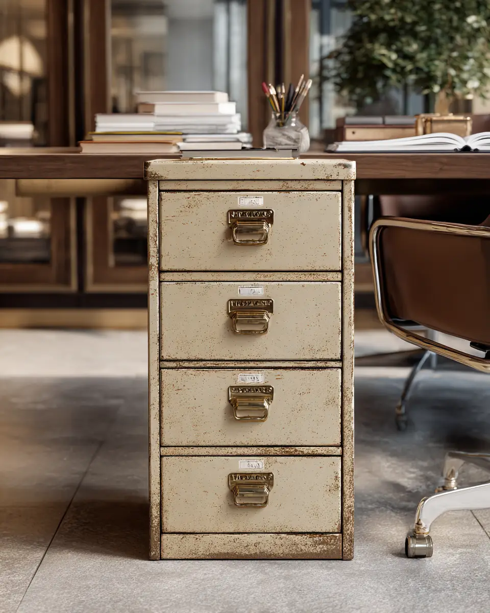 Beige Vintage Home Office Decor Ideas - Featured