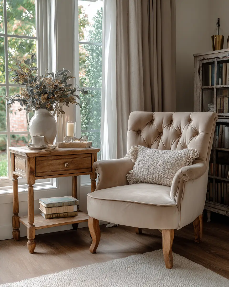 Beige Vintage Home Office Decor Ideas