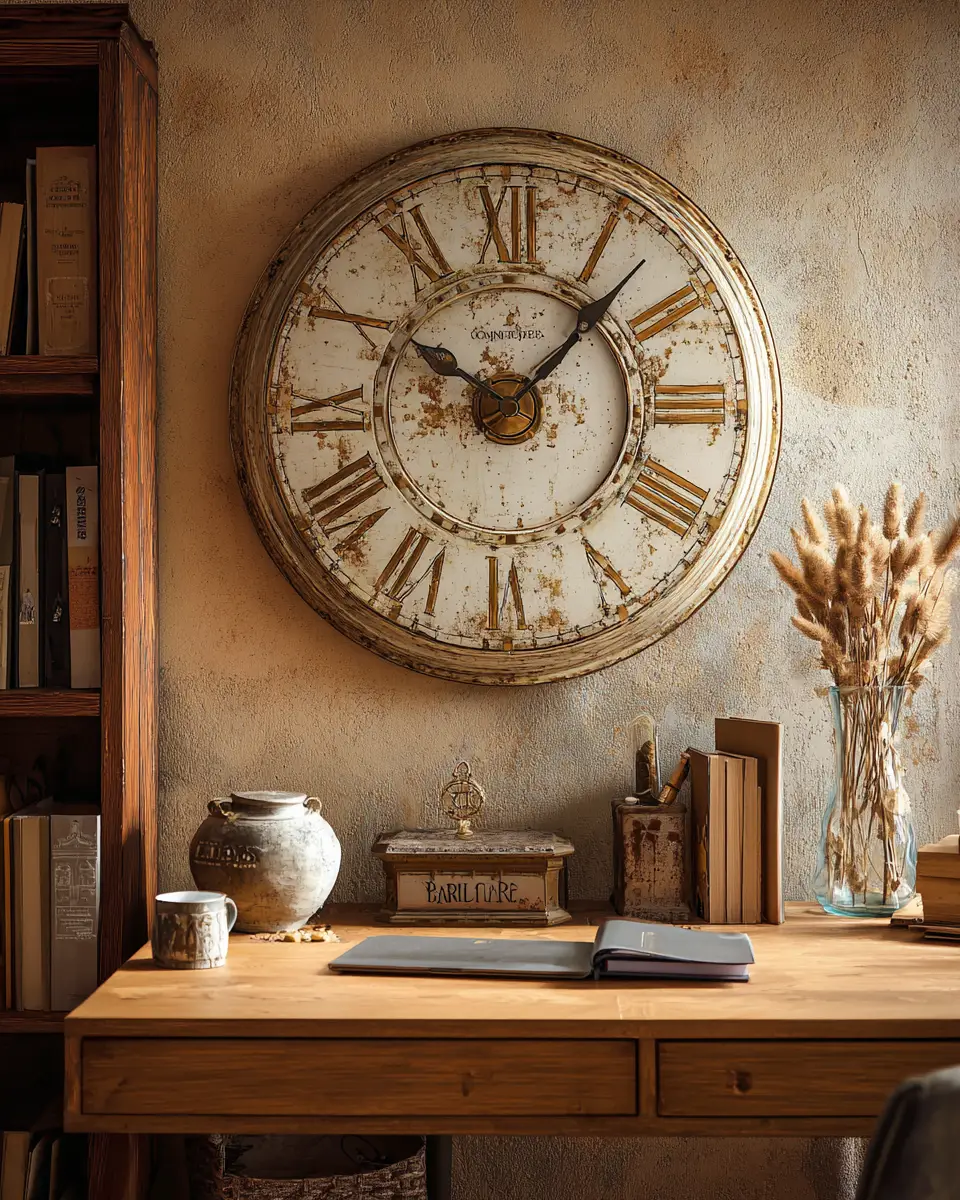 Beige Vintage Home Office Decor Ideas