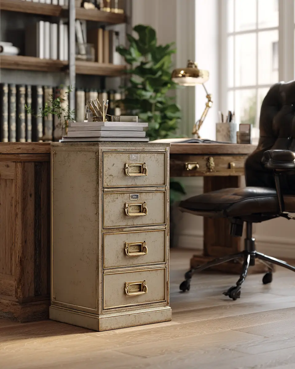 Beige Vintage Home Office Decor Ideas