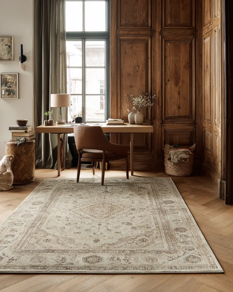 Beige Vintage Home Office Decor Ideas