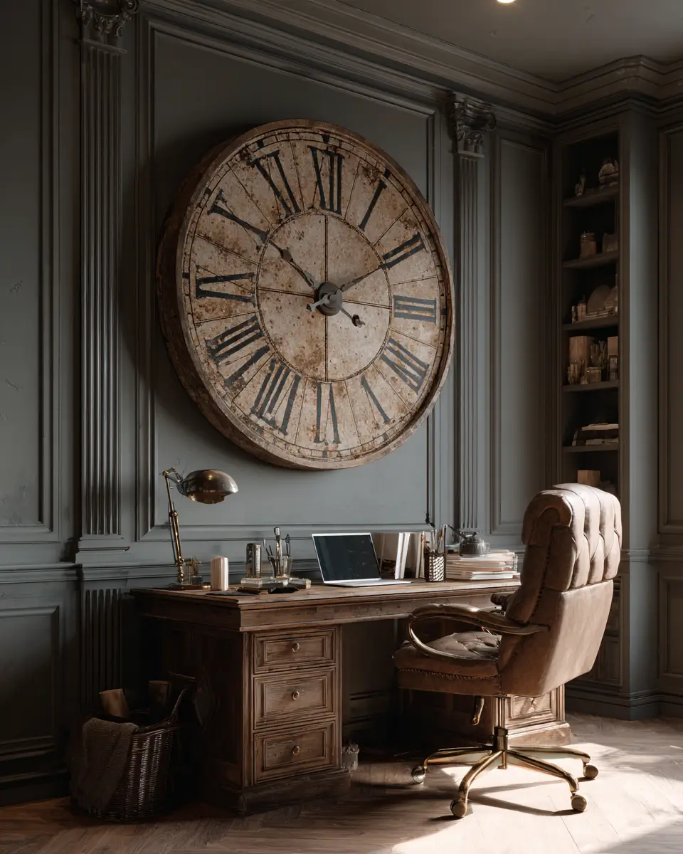 Beige Vintage Home Office Decor Ideas