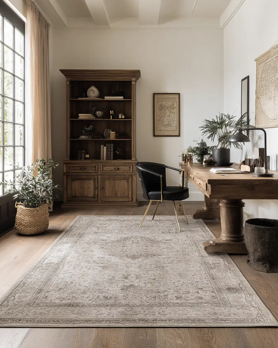 Beige Vintage Home Office Decor Ideas