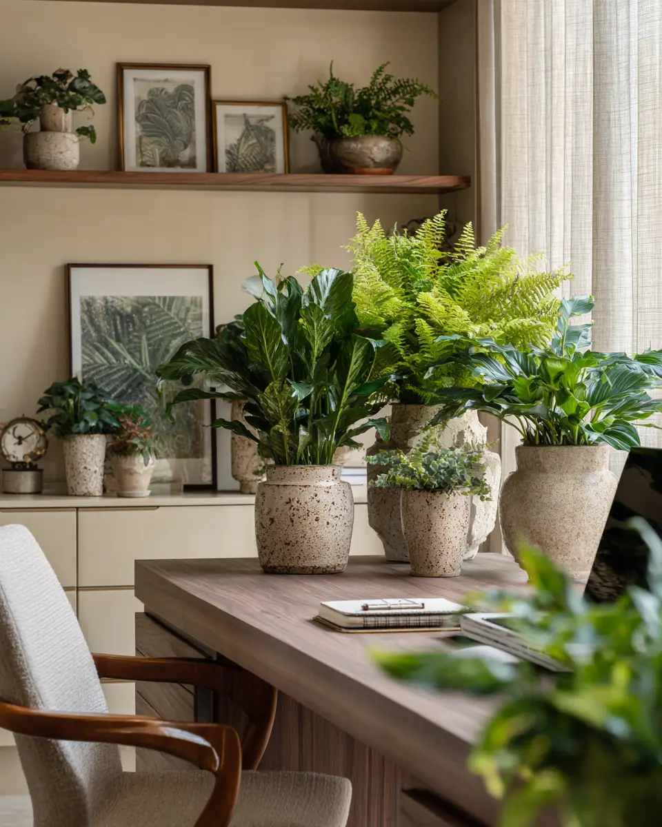 Beige Vintage Home Office Decor Ideas