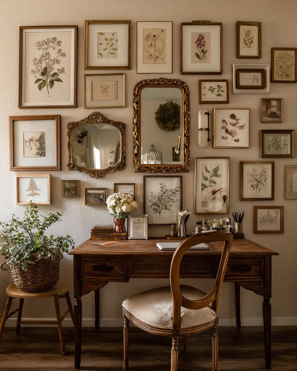 Beige Vintage Home Office Decor Ideas
