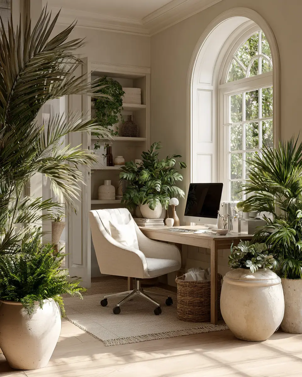 Beige Vintage Home Office Decor Ideas