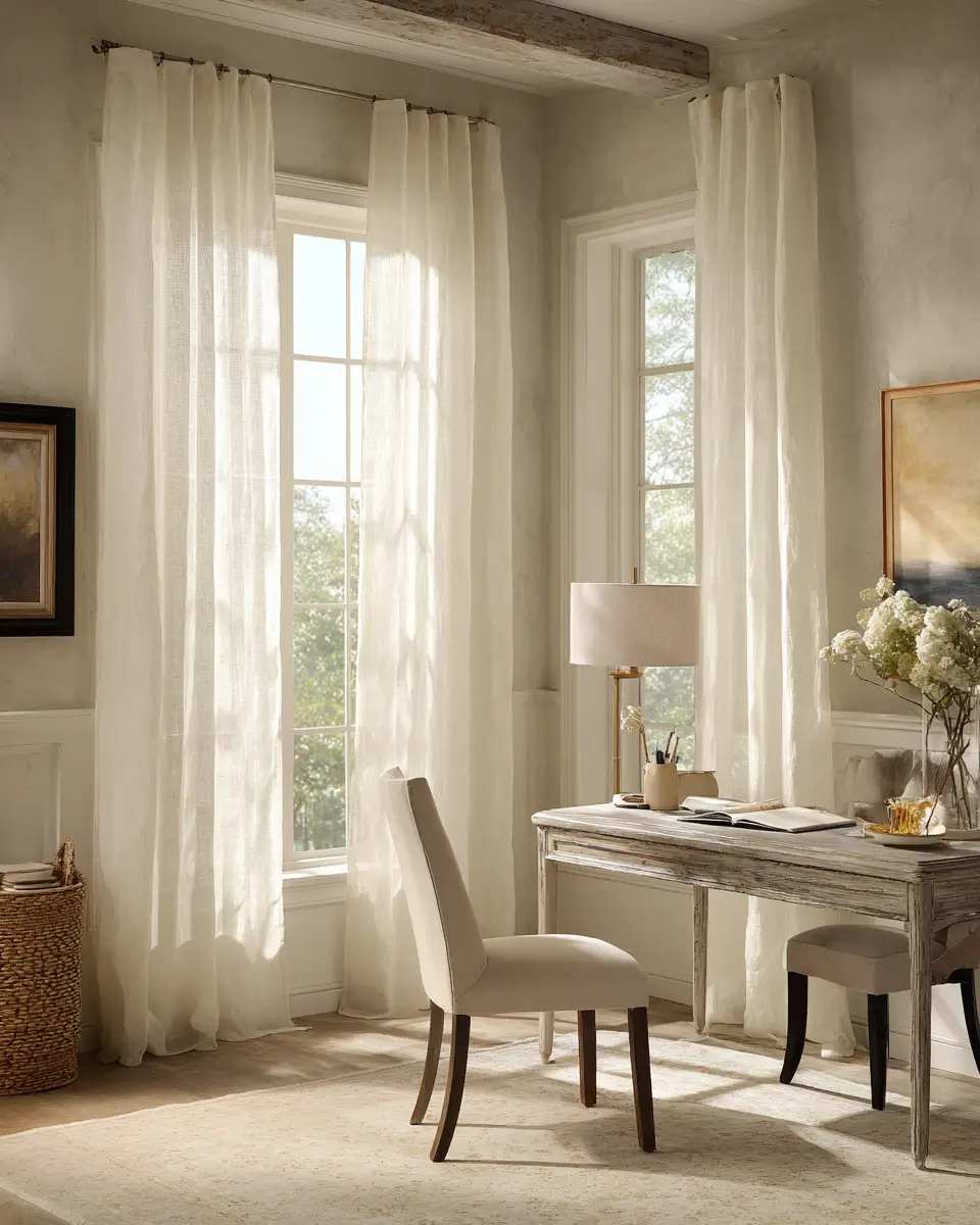 Beige Vintage Home Office Decor Ideas