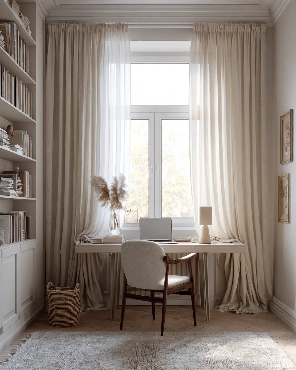 Beige Vintage Home Office Decor Ideas