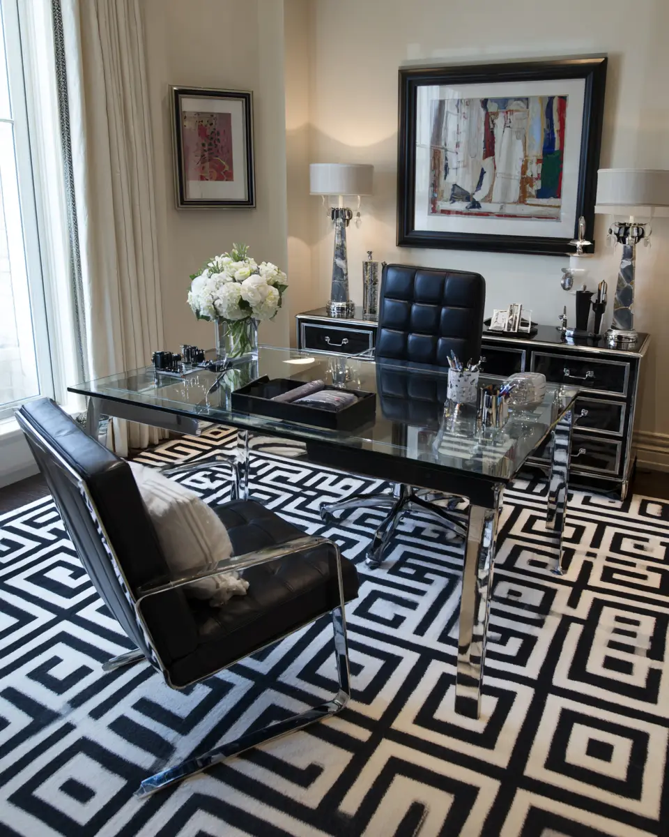 Black And White Home Office Decor Ideas