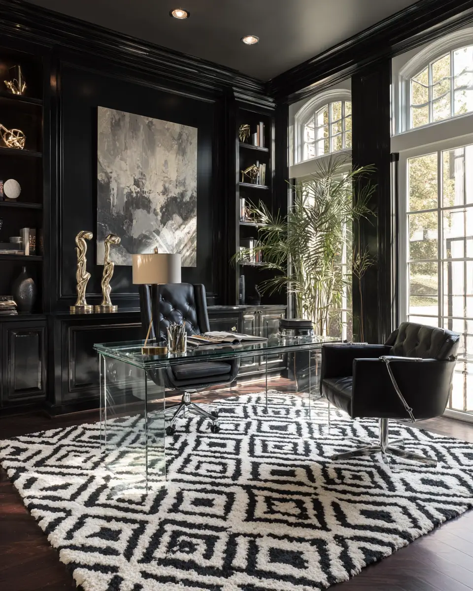 Black And White Home Office Decor Ideas
