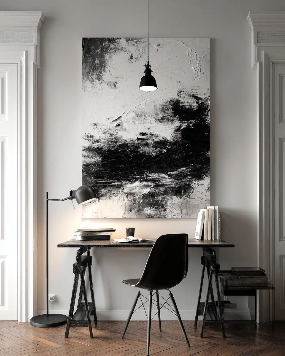 Black And White Home Office Decor Ideas