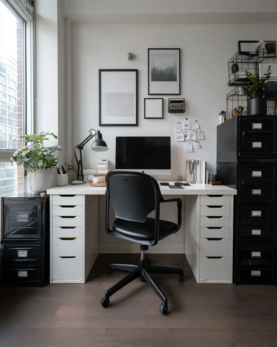 Black And White Home Office Decor Ideas