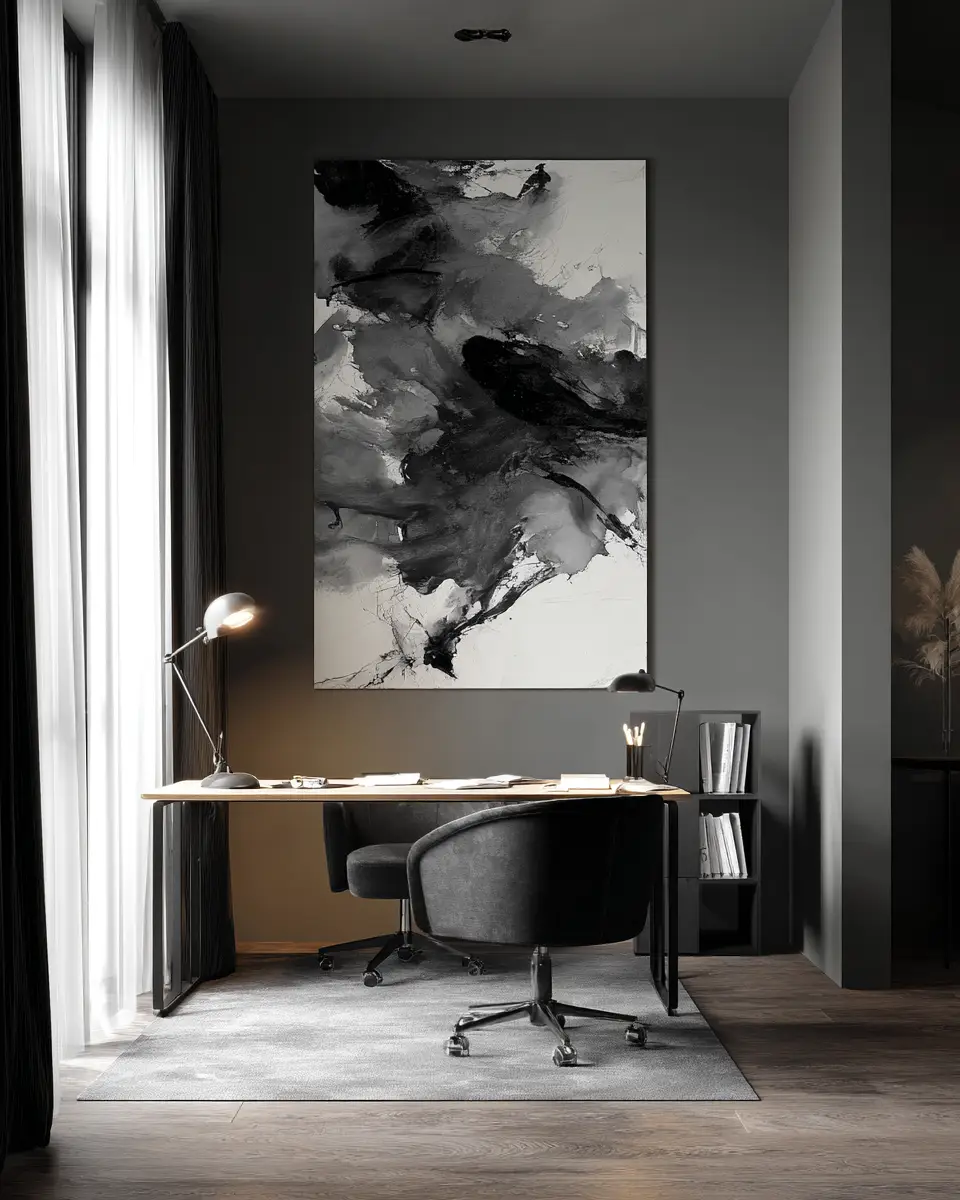 Black And White Home Office Decor Ideas