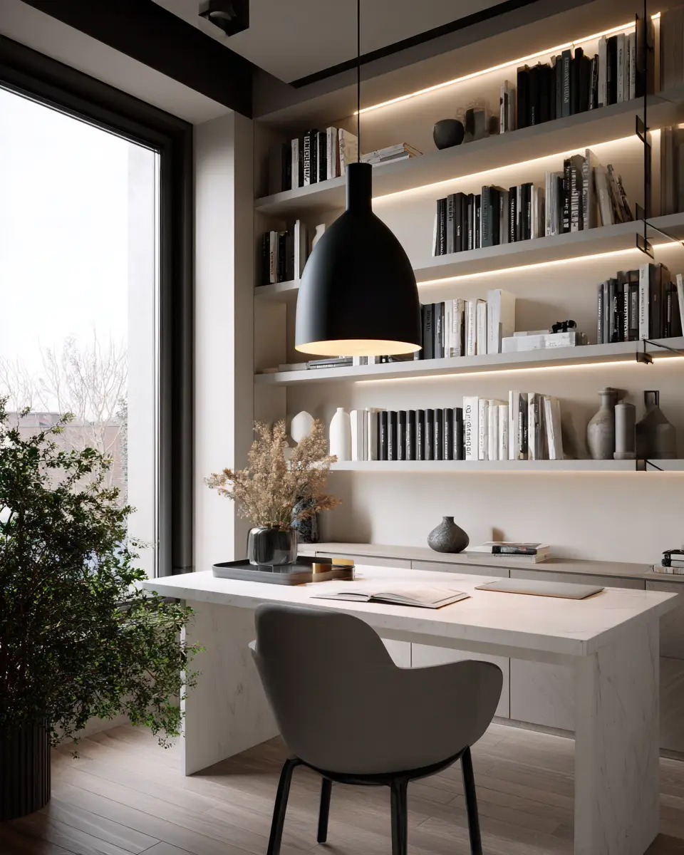 Black And White Home Office Decor Ideas
