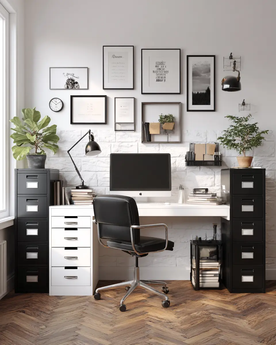 Black And White Home Office Decor Ideas