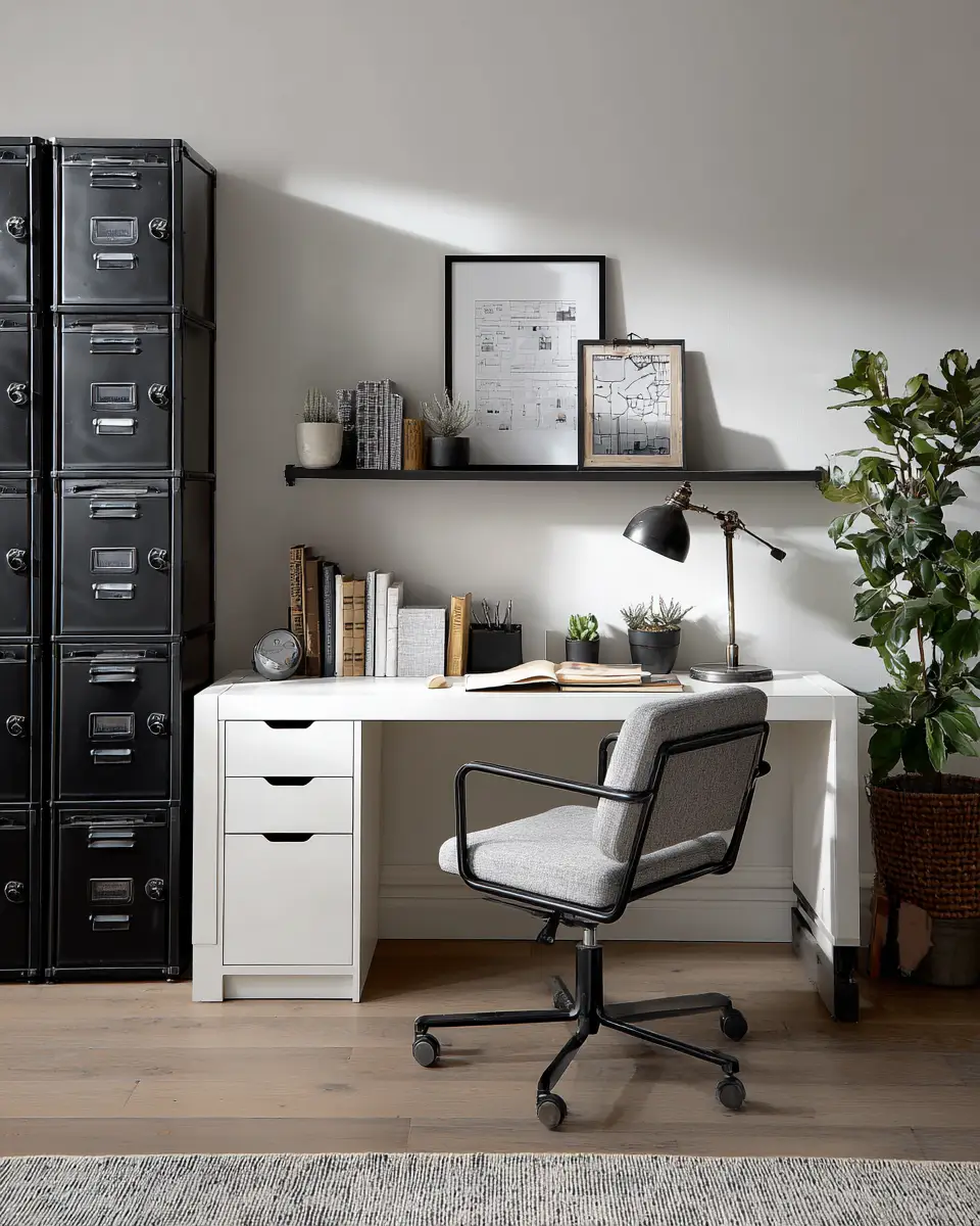 Black And White Home Office Decor Ideas