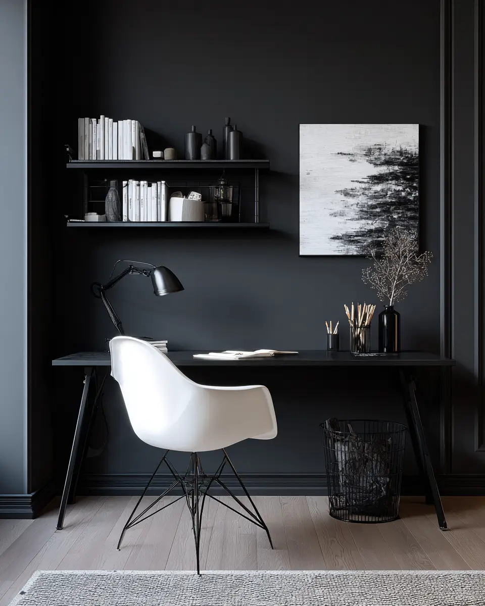Black And White Home Office Decor Ideas