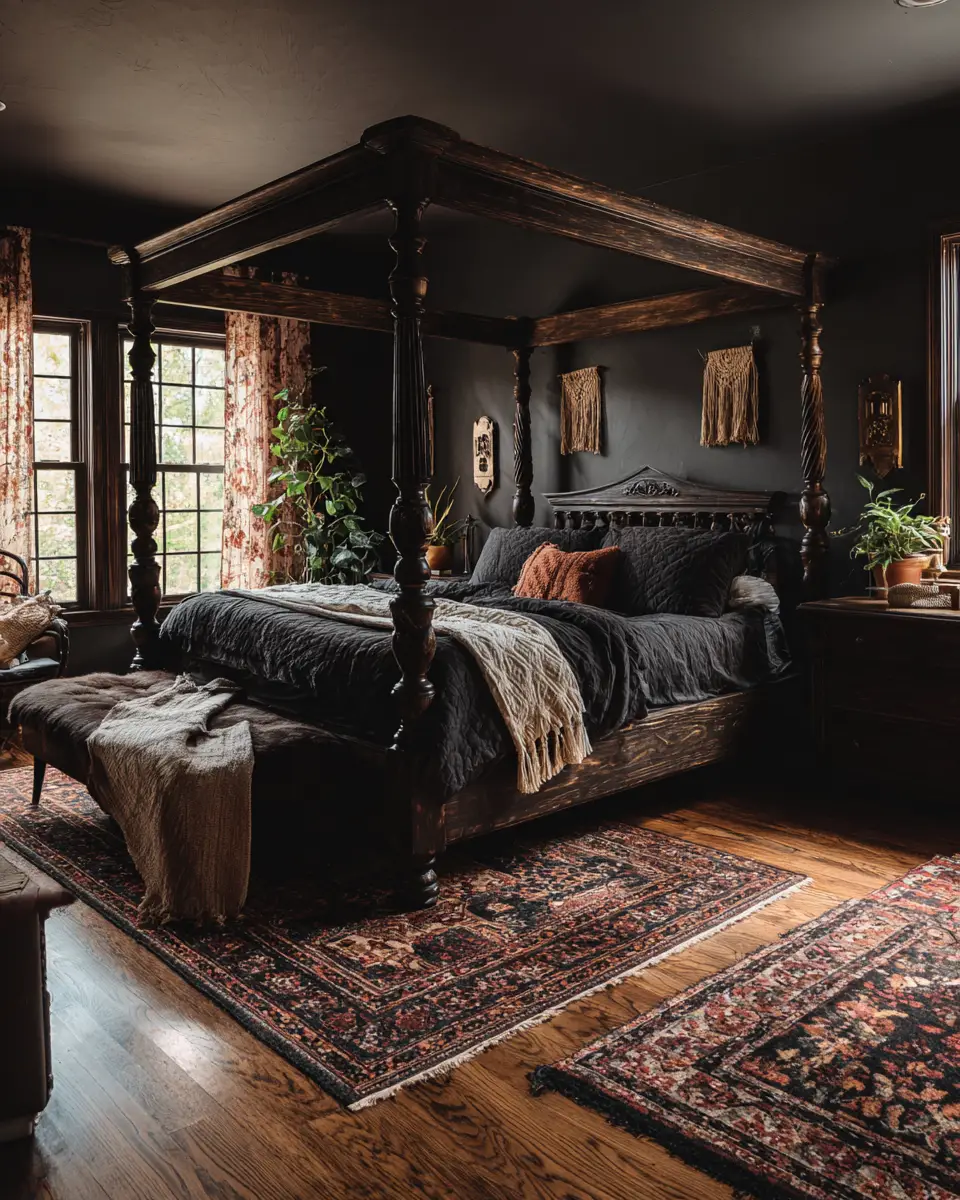 Black Boho Bedroom Decor Ideas