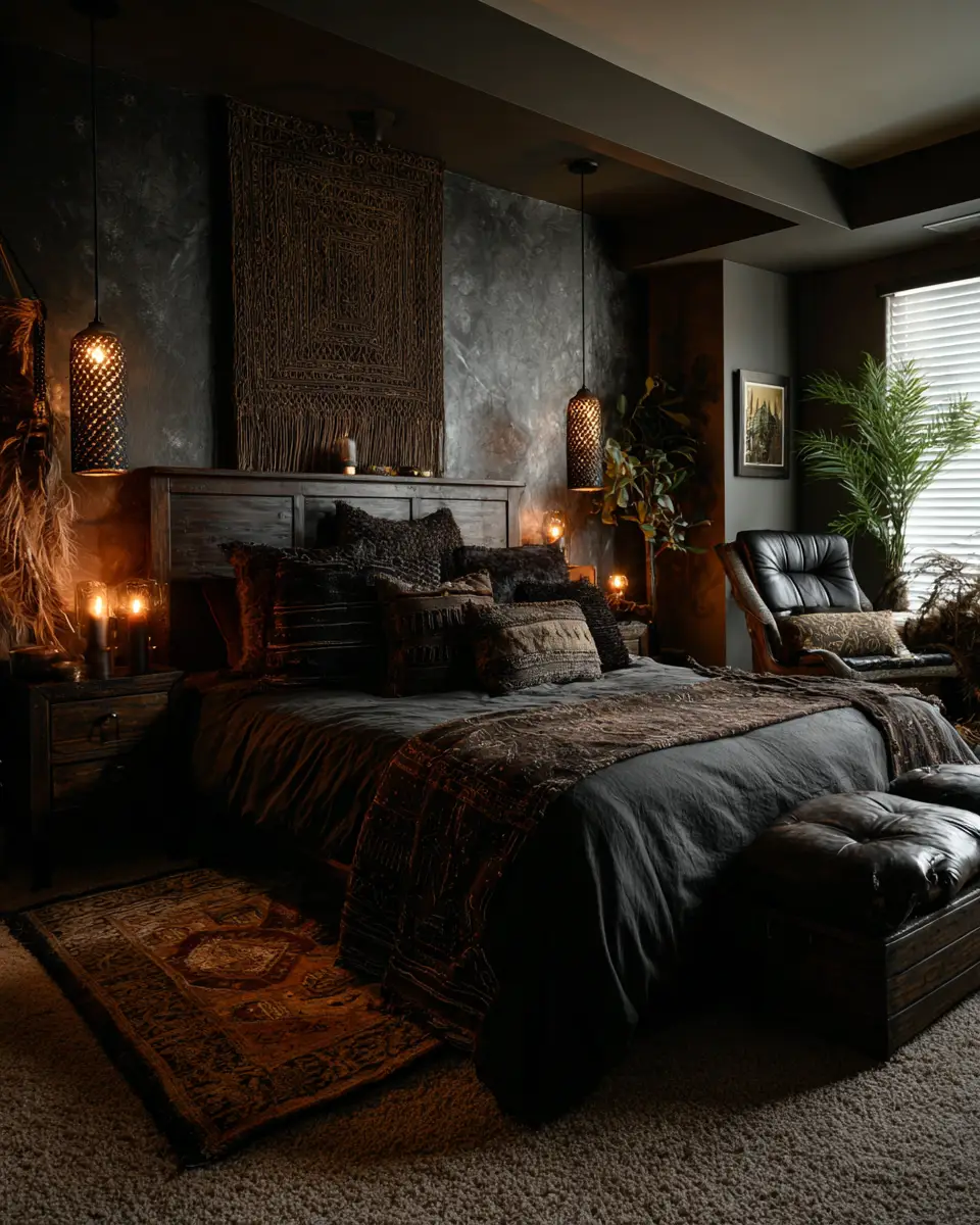 Black Boho Bedroom Decor Ideas