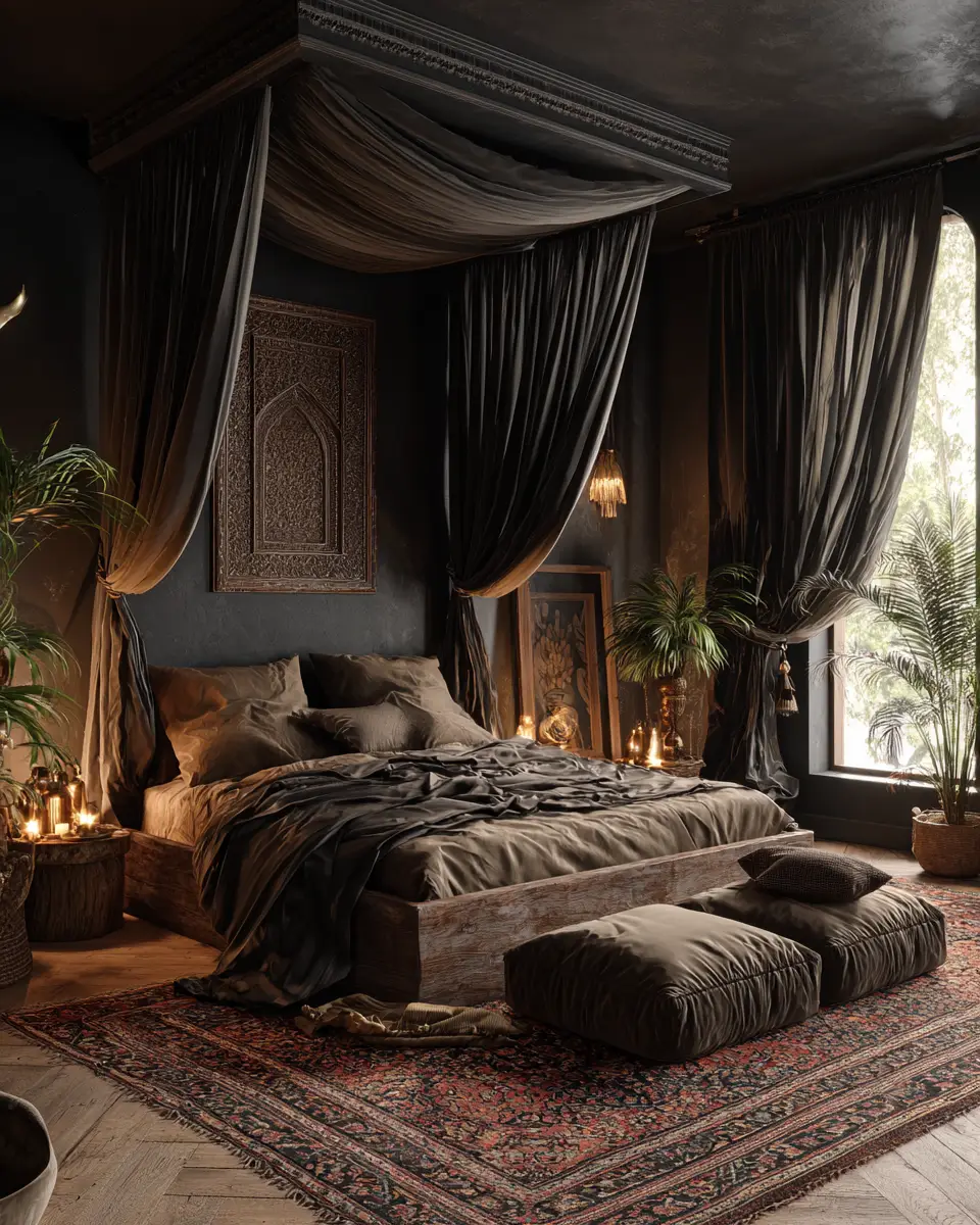 Black Boho Bedroom Decor Ideas