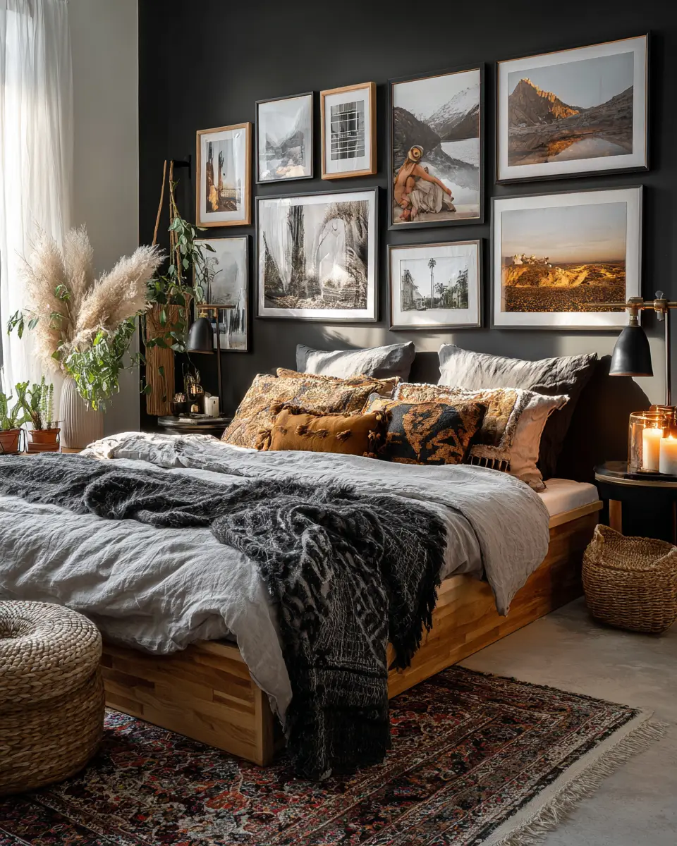 Black Boho Bedroom Decor Ideas