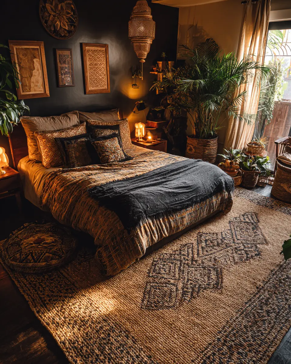Black Boho Bedroom Decor Ideas