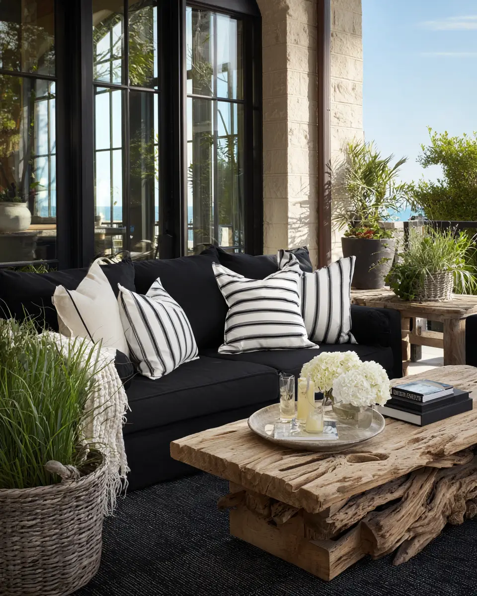 Black Coastal Patio Decor Ideas