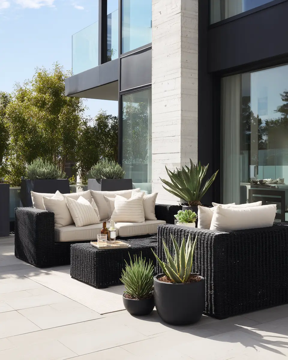 Black Coastal Patio Decor Ideas