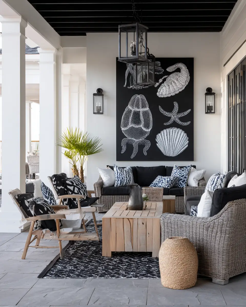 Black Coastal Patio Decor Ideas