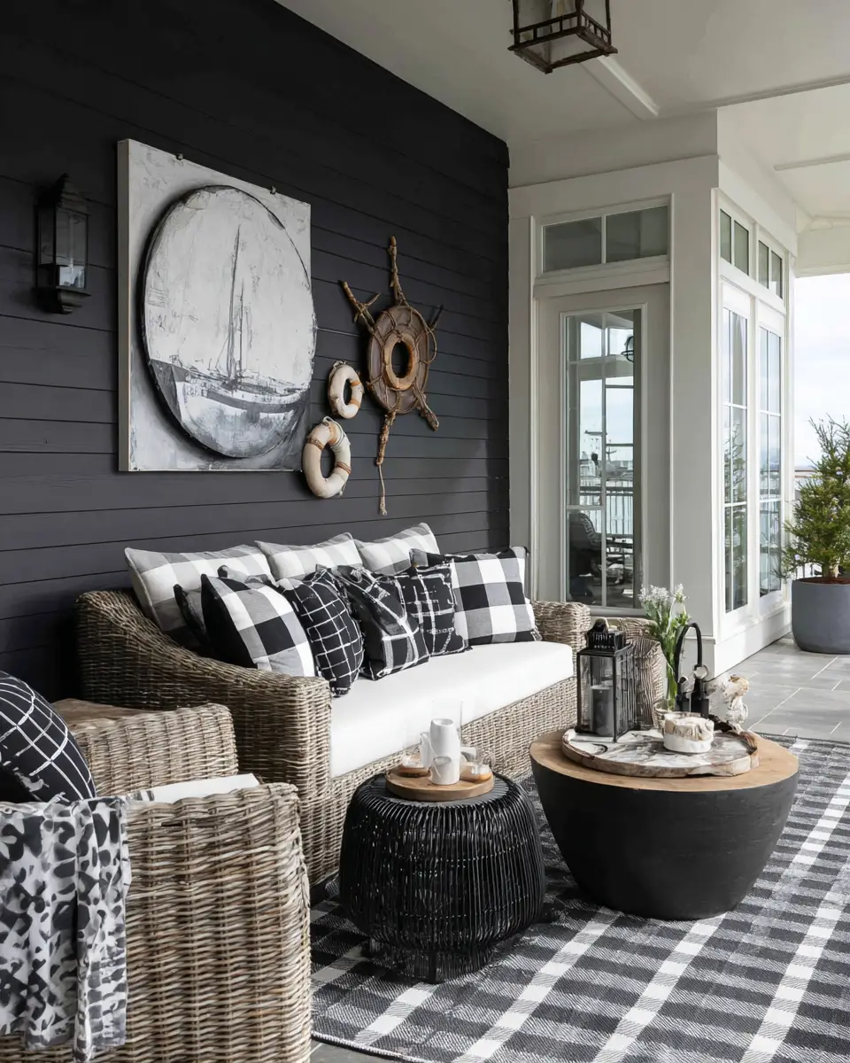 Black Coastal Patio Decor Ideas
