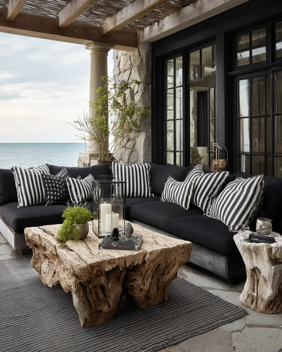 Black Coastal Patio Decor Ideas
