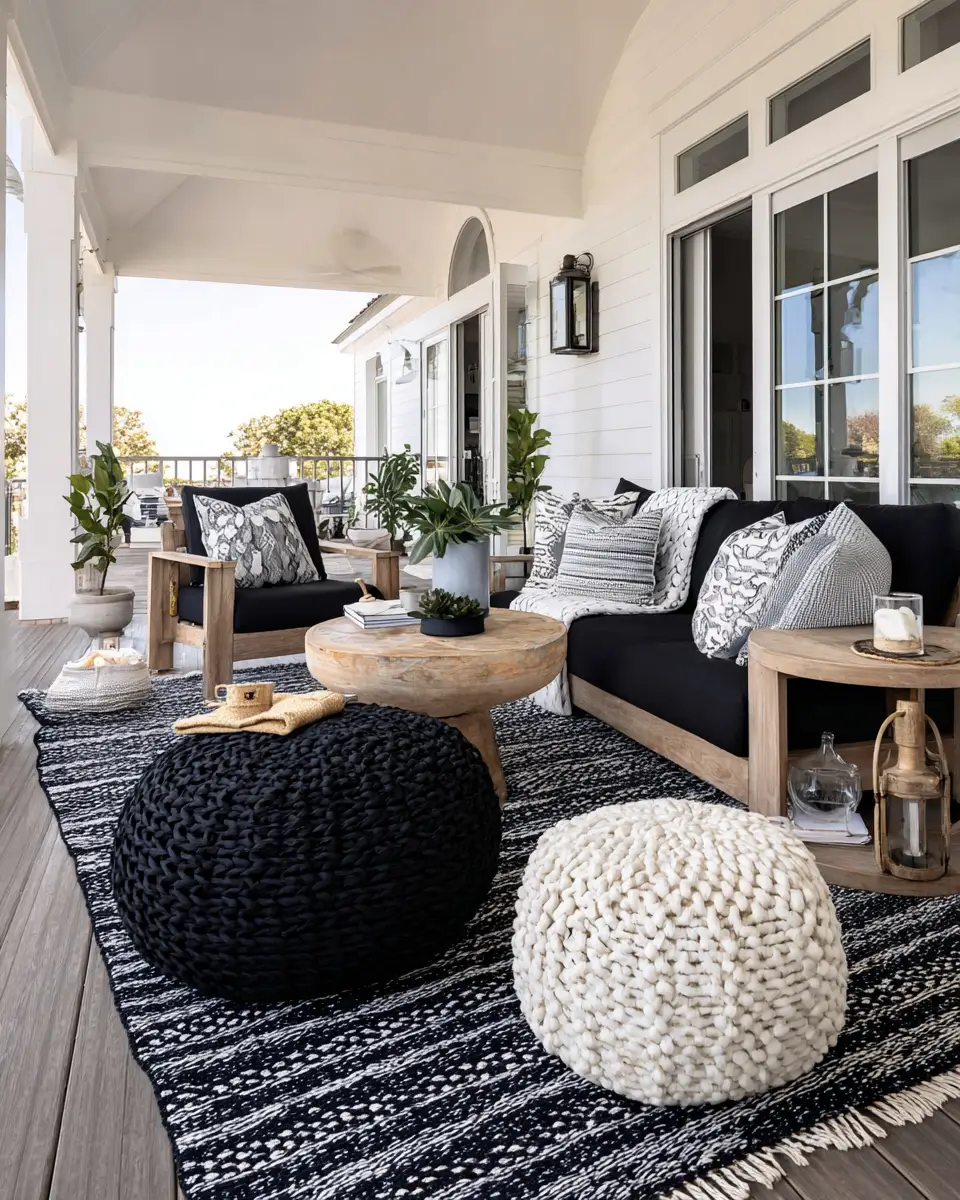 Black Coastal Patio Decor Ideas