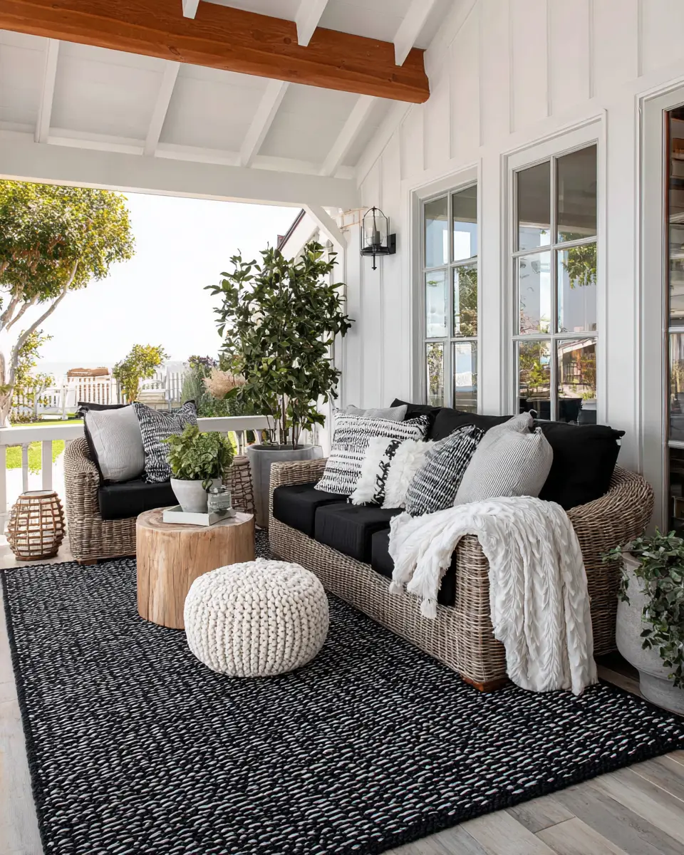 Black Coastal Patio Decor Ideas