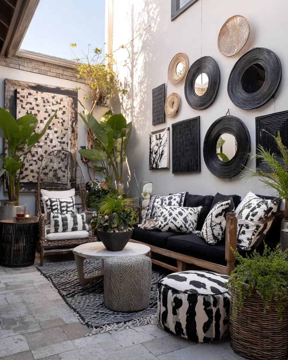Black Eclectic Patio Decor Ideas