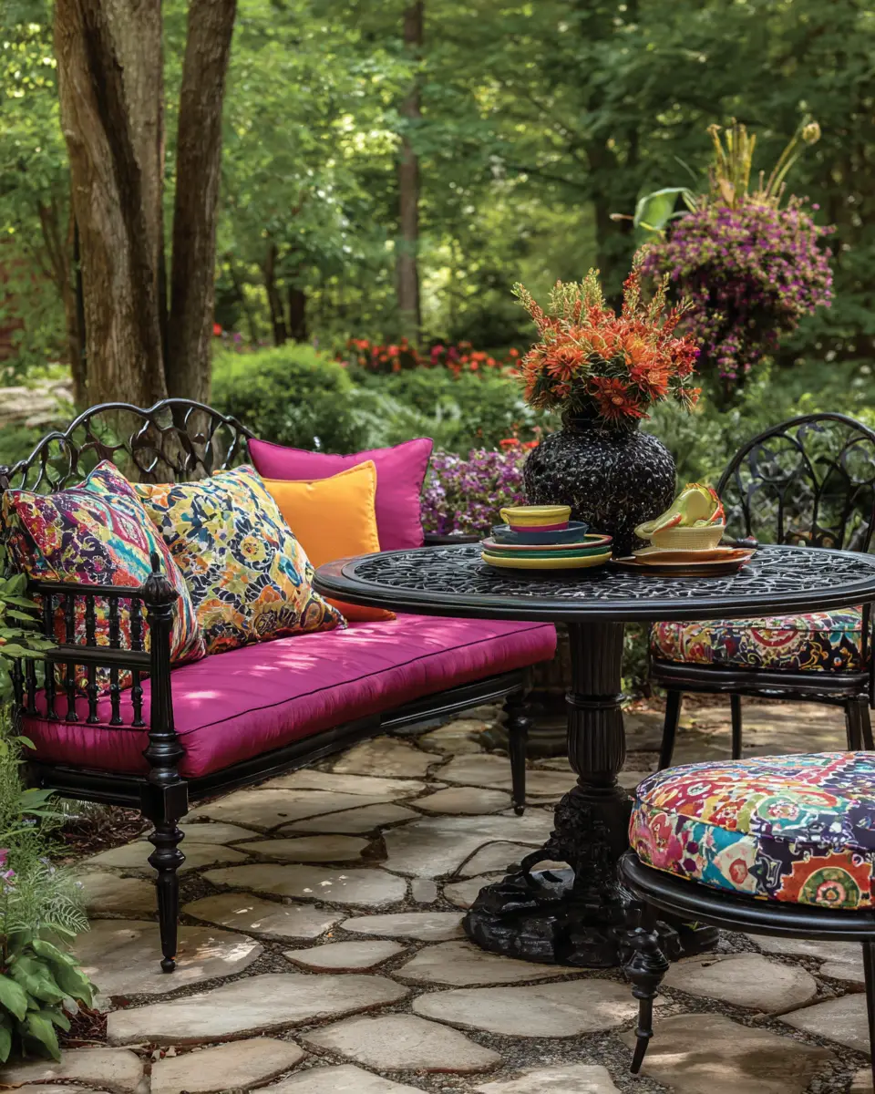 Black Eclectic Patio Decor Ideas