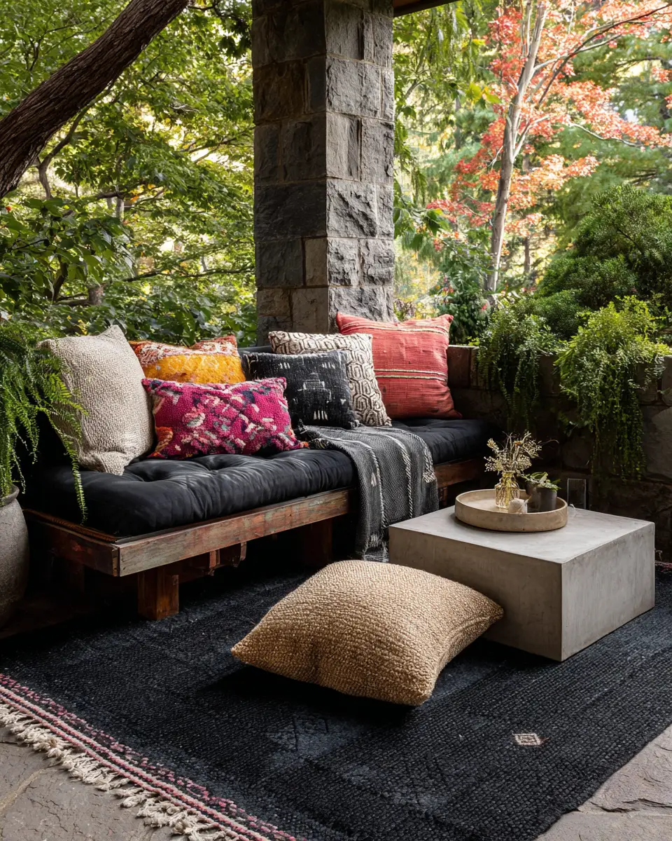 Black Eclectic Patio Decor Ideas