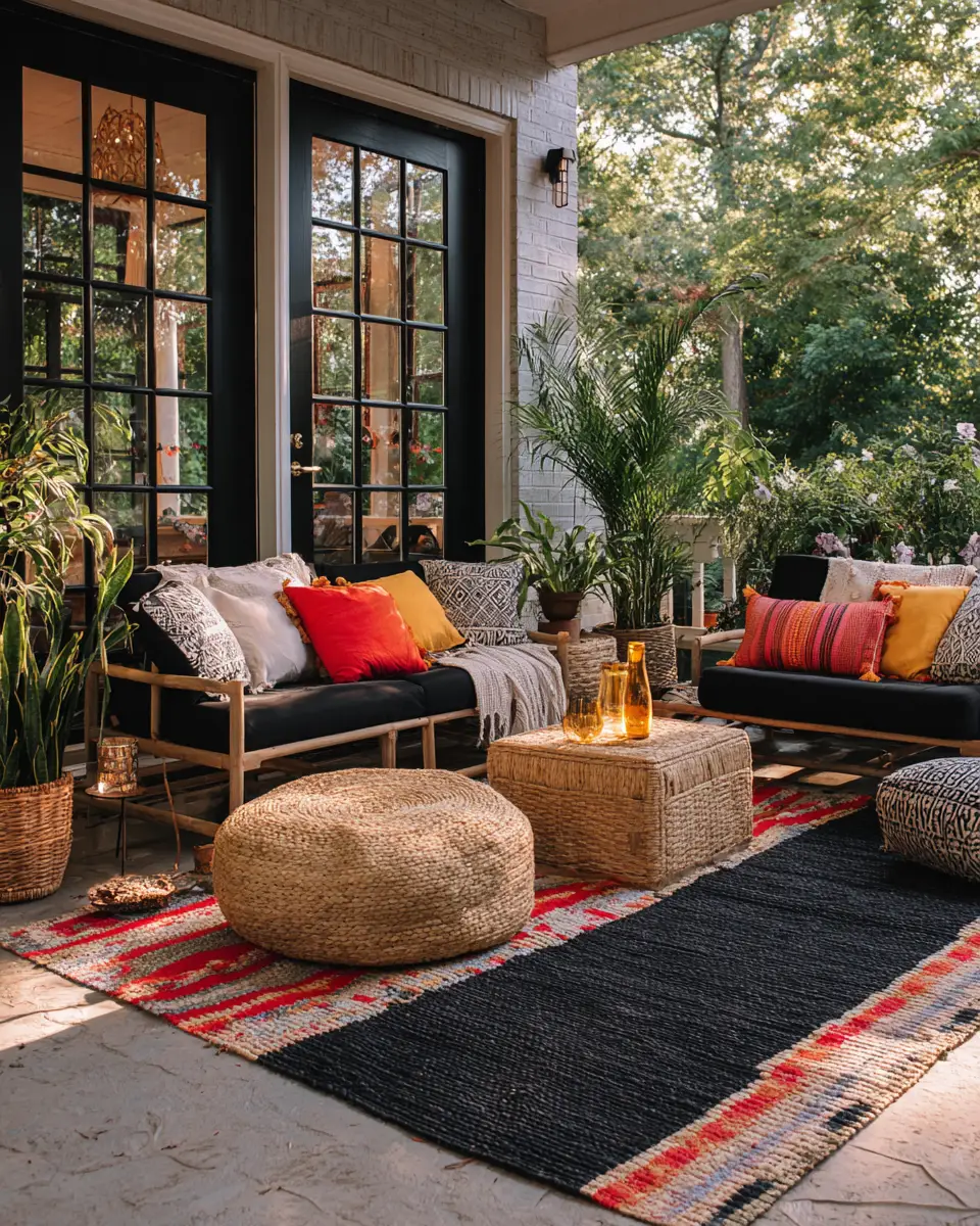 Black Eclectic Patio Decor Ideas