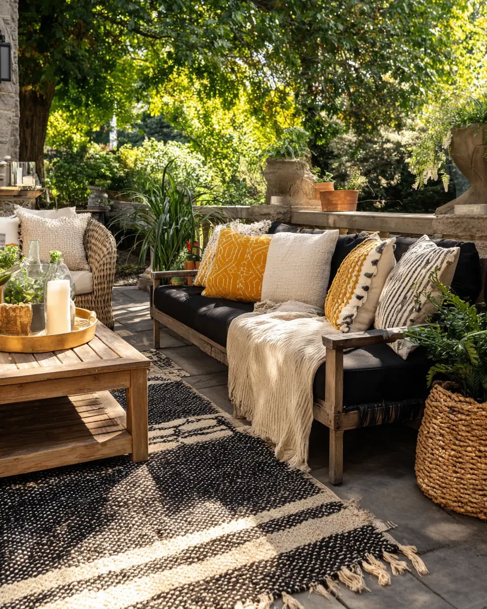 Black Eclectic Patio Decor Ideas
