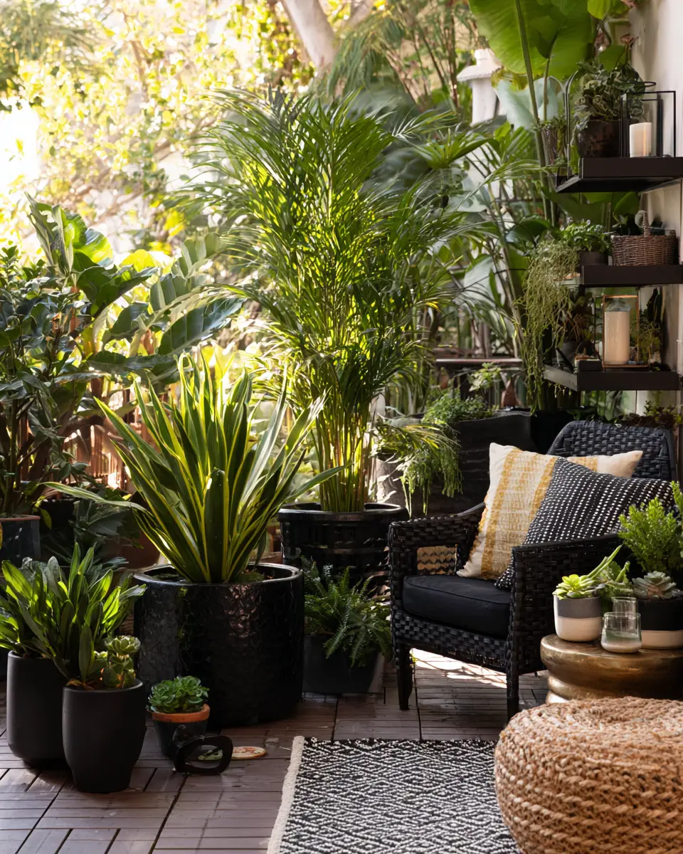 Black Eclectic Patio Decor Ideas
