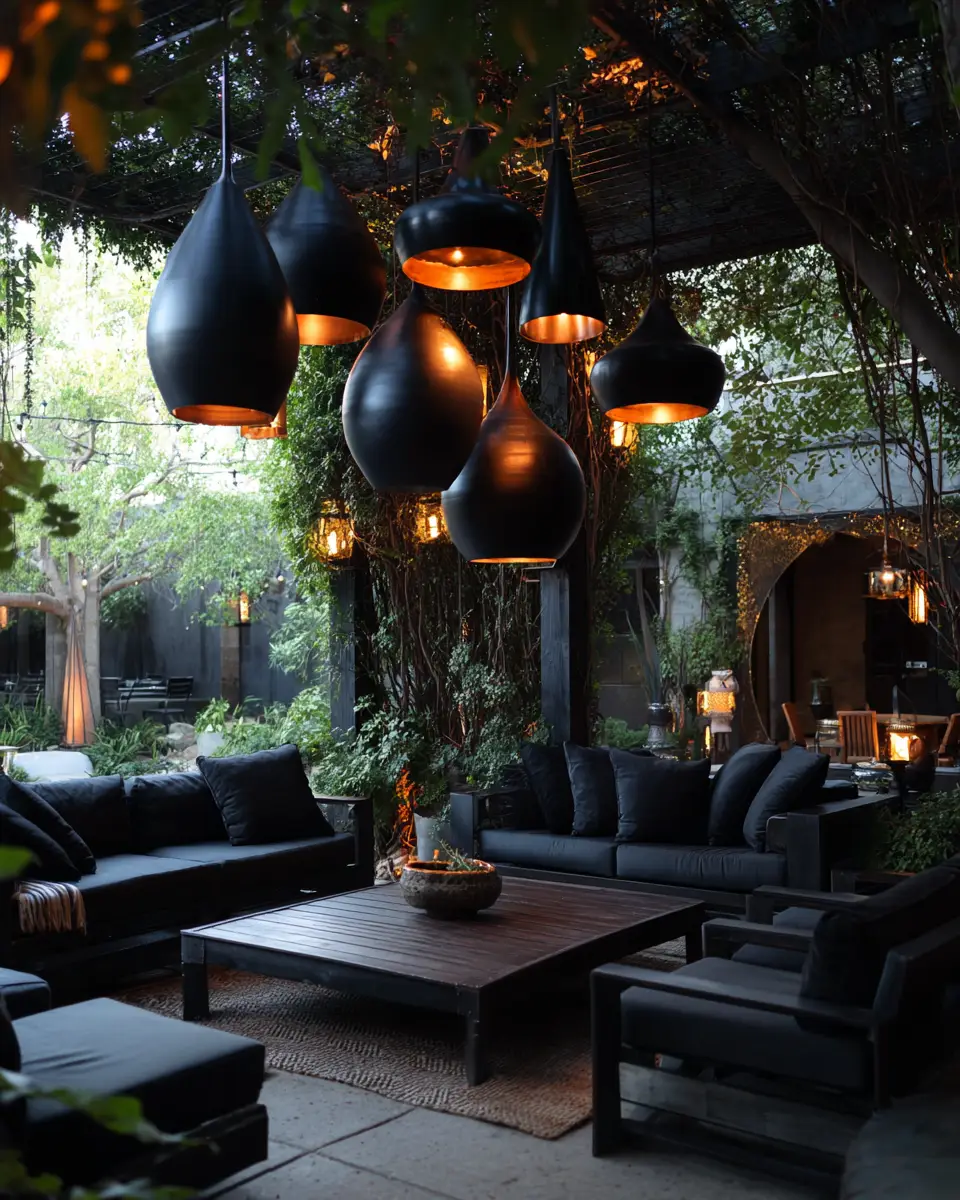 Black Eclectic Patio Decor Ideas