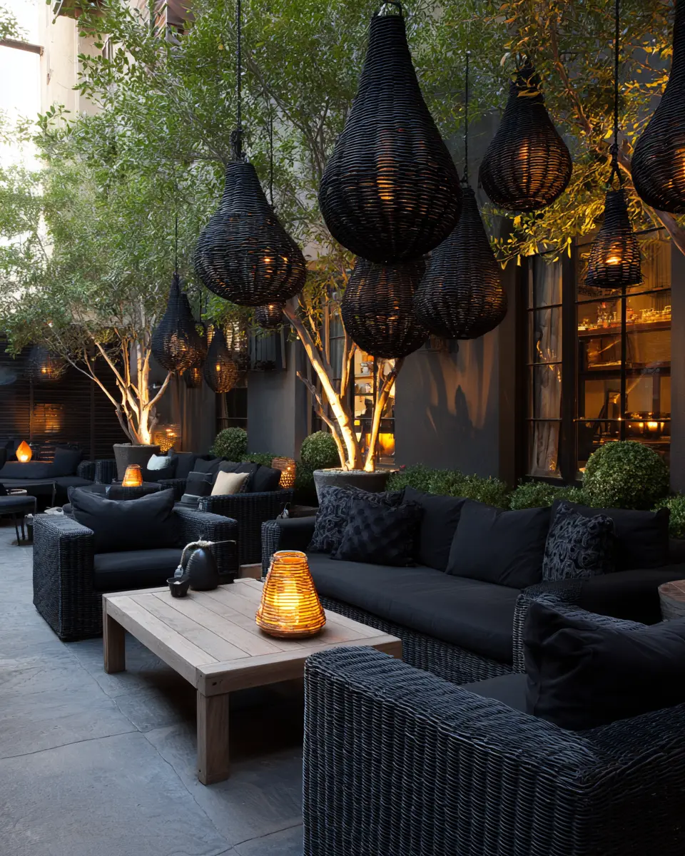 Black Eclectic Patio Decor Ideas