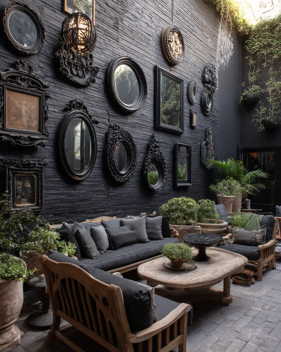 Black Eclectic Patio Decor Ideas
