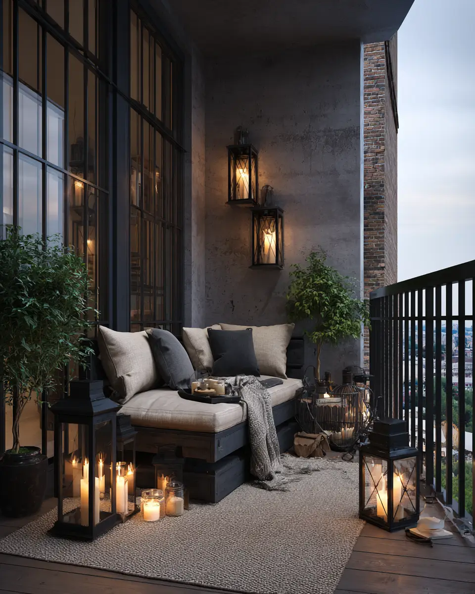 Black Industrial Balcony Decor Ideas