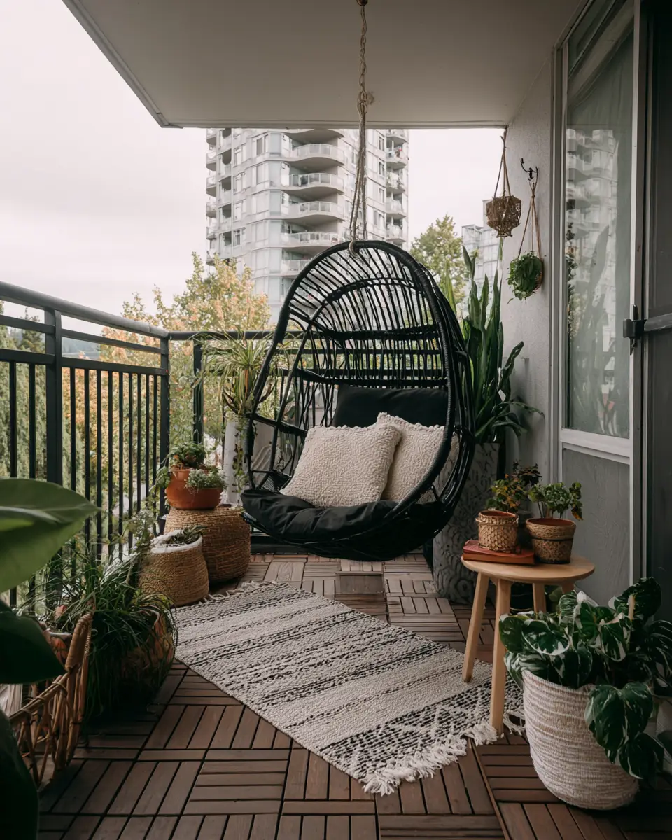 Black Industrial Balcony Decor Ideas