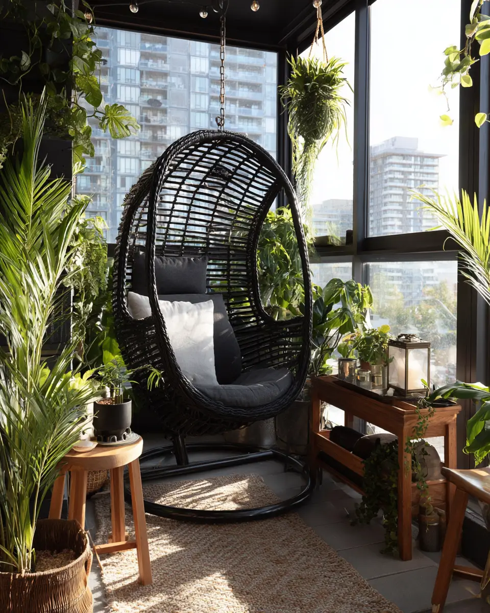 Black Industrial Balcony Decor Ideas