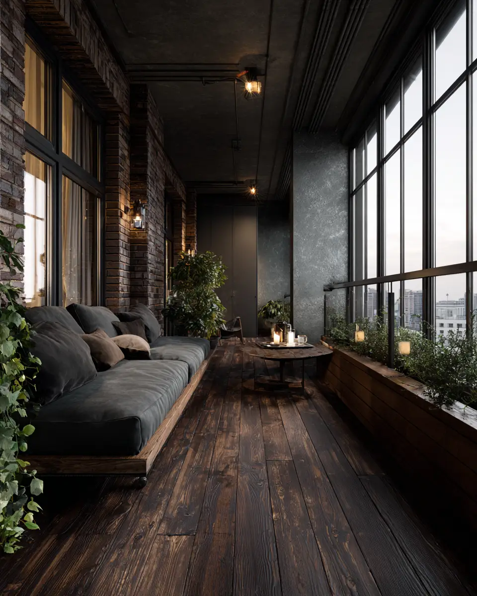 Black Industrial Balcony Decor Ideas