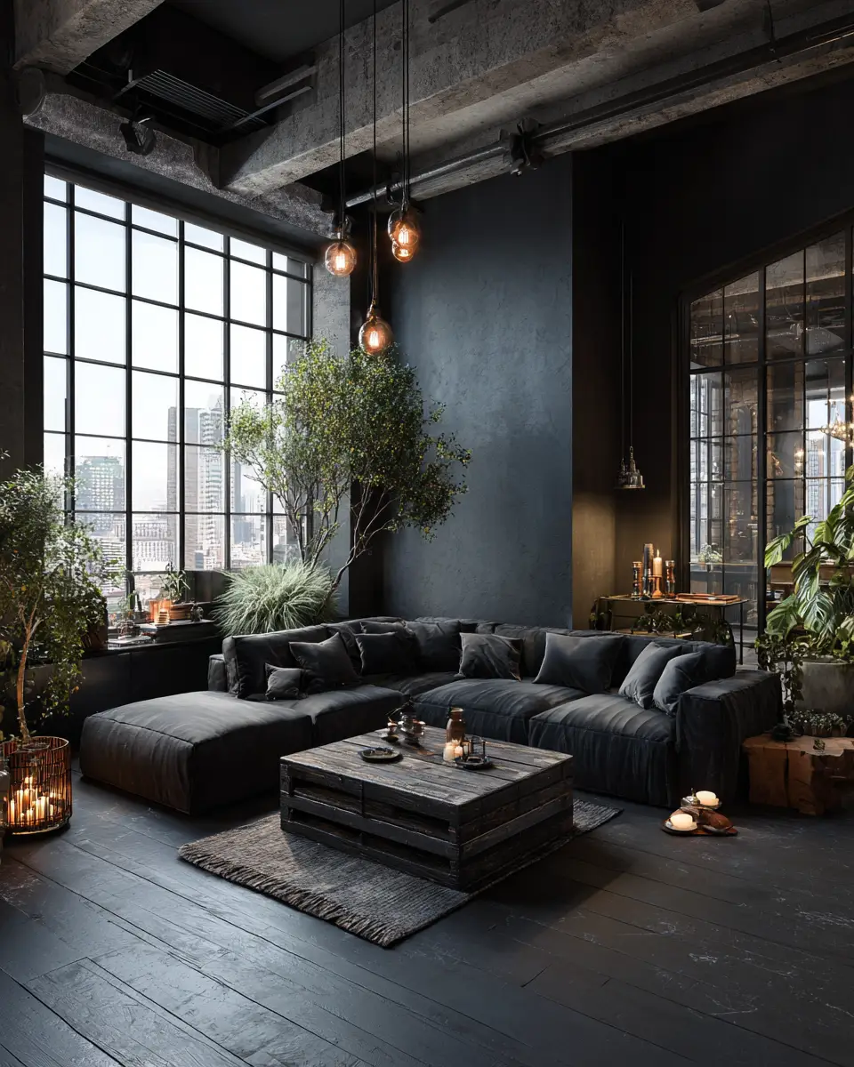 Black Industrial Balcony Decor Ideas